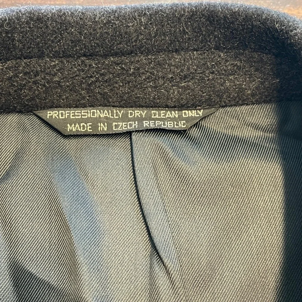 diBenedetto Mens Cashmere Blend Overcoat Black Italian Fabric Size 46 Longline
